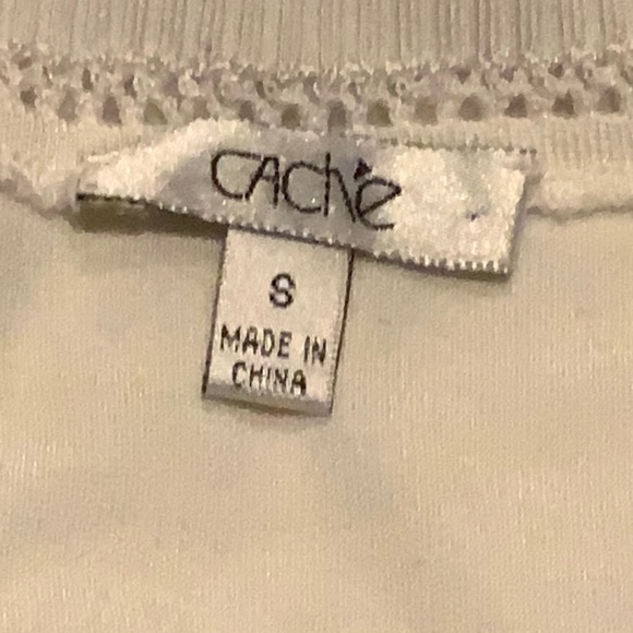 Cache Vintage Women’s White Zippered Sleeveless Sweater Vest size small - Picture 5 of 11